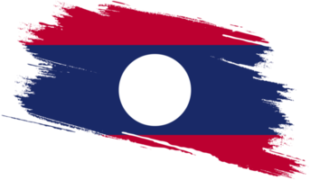 Laos-Flagge mit Grunge-Textur png