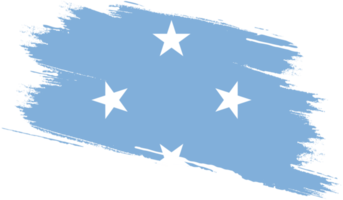 Micronesia flag with grunge texture png