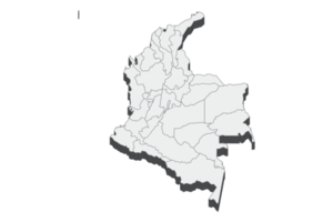 3D map illustration of Colombia png