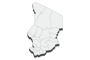 3D-kaartillustratie van Tsjaad png