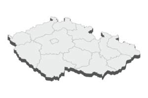 3D map illustration of Czech Republic png