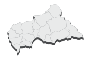 Ilustración de mapa 3d de república centroafricana png