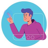 person with a computer buy vector