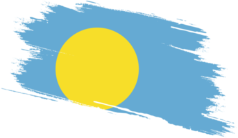 Palau flag with grunge texture png