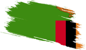 Zambia flag with grunge texture png