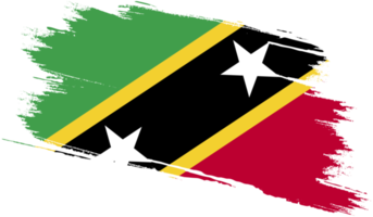 Saint Kitts and Nevis flag in grunge style png