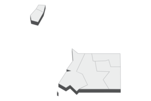Illustration de la carte 3d de la Guinée équatoriale png
