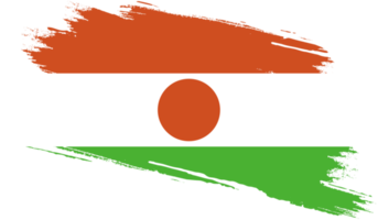 Niger flag with grunge texture png