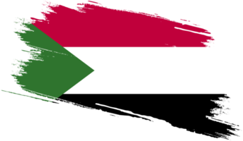 Sudan flag with grunge texture png