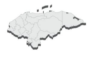 Ilustración de mapa 3d de honduras png