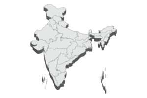 3D-kaartillustratie van India png