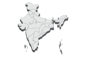 Illustrazione della mappa 3d dell'India png