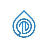 Letter D Drop Water Simple Business Logo vector