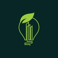 Bulb City Leaf Nature Ecology Logo vector