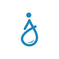 Letter J Drop Water Simple Modern Logo vector