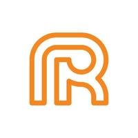 Letter R Line Simple Modern Geometric Logo vector