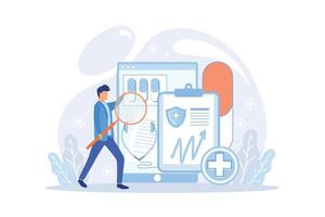 Online medical consultation and prescription medicine,  professional doctor connecting and giving a consultation for a patient, telemedicine concept vector