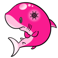 lindo tiburón rosa png