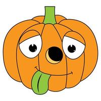 cute pumpkin cartoon character vector