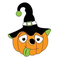 cute pumpkin cartoon character vector