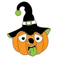 cute pumpkin cartoon character vector