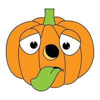 cute pumpkin cartoon character vector