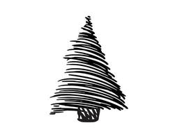 ilustraciones dibujadas a mano del árbol de navidad. vector. vector