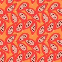 seamless pattern with papayas. Papaya ornament background. Fruits backdrop. vector