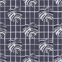 Monstera leaf tropical seamless pattern. palm leaves endless background. Botanical wallpaper. vector