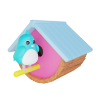 3D Cute bird House png