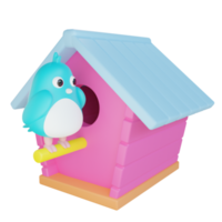 3D Cute bird House png
