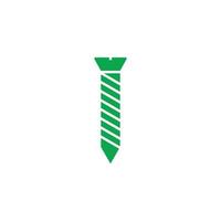 eps10 vector verde icono abstracto de un solo tornillo aislado sobre fondo blanco. símbolo de tornillo en un estilo moderno y plano simple para el diseño de su sitio web, logotipo y aplicación móvil