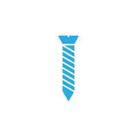 eps10 vector azul icono abstracto de un solo tornillo aislado sobre fondo blanco. símbolo de tornillo en un estilo moderno y plano simple para el diseño de su sitio web, logotipo y aplicación móvil
