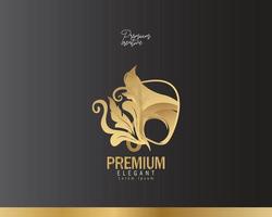 D logotype based alphabet business logo gold color vector