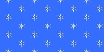 Seamless winter background with white snowflakes on a blue background. vector illustration