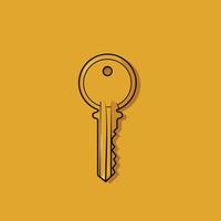 Gold key vector