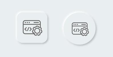 Maintenance line icon in neomorphic design style. Repair work signs vector illustration.