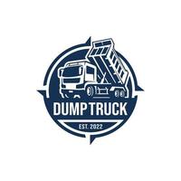 Dump truck logo design vector