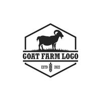 Goat farm logo vector. Cattle farm logo vector