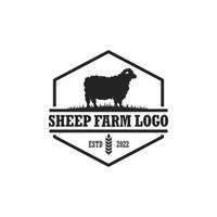 Sheep farm logo vector. Cattle farm logo vector