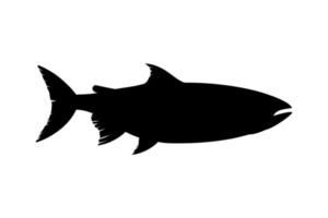 Salmon Fish Silhouette for Icon, Symbol, Logo, Pictogram, Apps, Website or Graphic Design Element. Vector Illustration