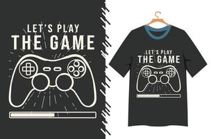 diseño de camiseta de tipografía de juego vector