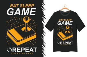 diseño de camiseta de tipografía de juego vector