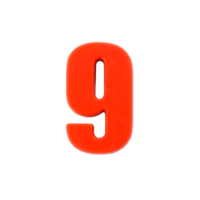 A Number nine made of red plastic png