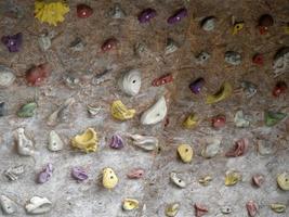 Climbing training wall close up photo