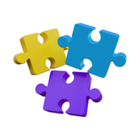 Puzzle pieces 3d render png