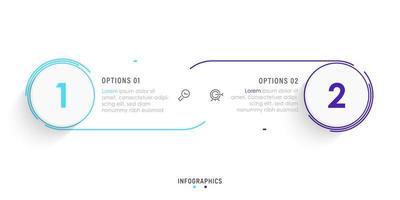 Vector Infographic label design template with icons and 2 options or steps. Can be used for process diagram, presentations, workflow layout, banner, flow chart, info graph.