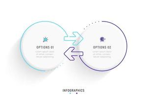 Vector Infographic label design template with icons and 2 options or steps. Can be used for process diagram, presentations, workflow layout, banner, flow chart, info graph.