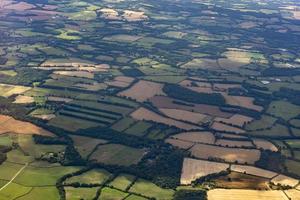 british countryside farmed fields aerial view photo