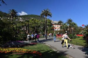 GENOA, ITALY - APRIL 27 2017 -  Euroflora return to Genoa in the unique scenario of the Nervi parks photo